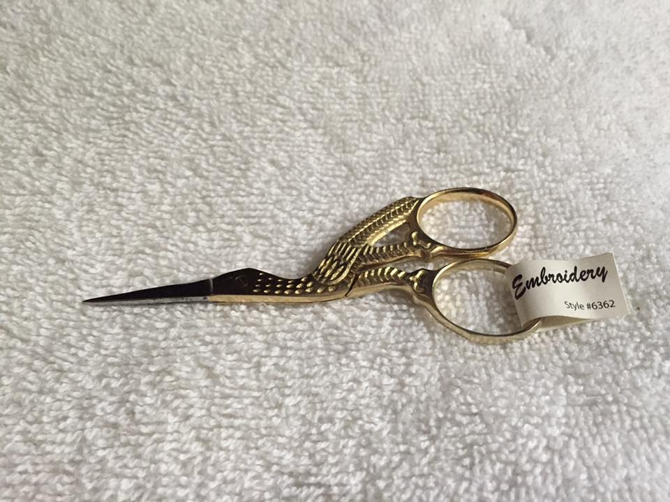 Embroidery Scissors - Gold Storks